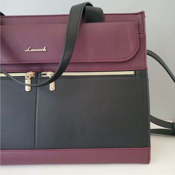 Lovevook Burgundy and Black Women's Lap Too Bag - Picture 3 of 10